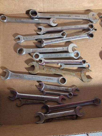 Flat of various wrenches