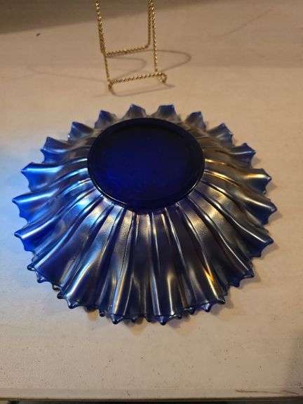 NORTHWOOD BLUE CARNIVAL GOOD LUCK BOWL 8.5"