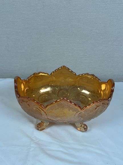 Fenton Orange Tree Marigold Carnival Glass Bowl