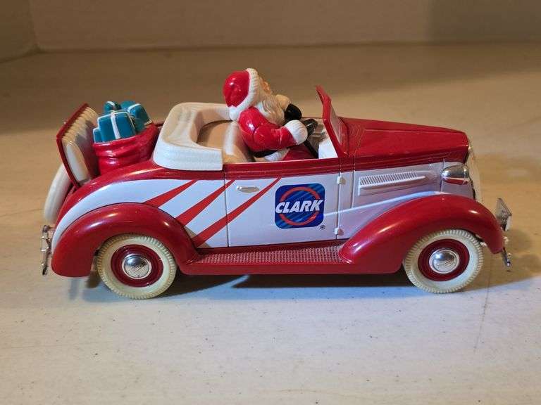 CLARK MOTOR OIL SANTA CAR BANK DIE CAST