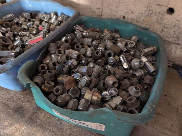 (3) totes of various lug nuts