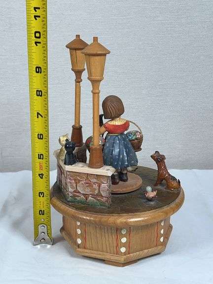 ANRI THORENS WOOD CARVED MUSIC BOX