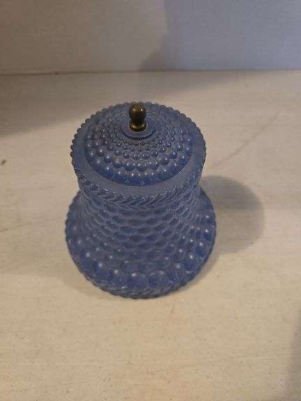 BLUE BOUDOIR BUBBLE GLASS LAMP SHADE 6" TALL