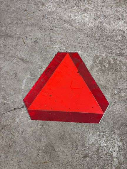 Slow moving vehicle metal sign