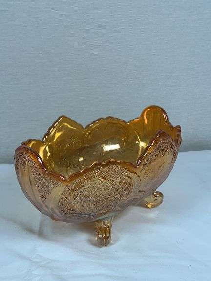 Fenton Orange Tree Marigold Carnival Glass Bowl