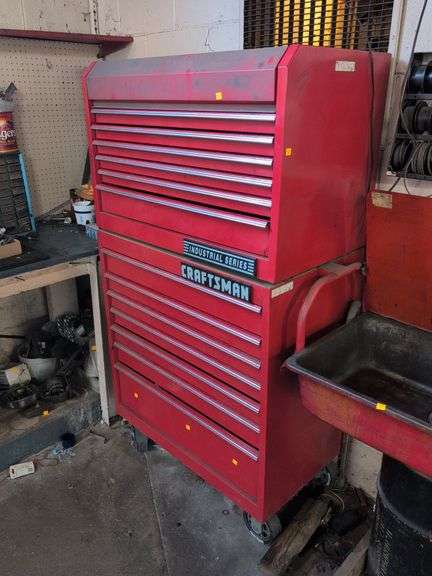 Craftsman 2-piece industrial series tool chest on wheels - contents not included - 3’ x 21” x 67” ta