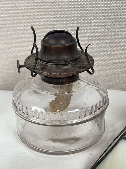 LEADED GLASS SHADE, LAMP BASE AND SATIN GLOBE