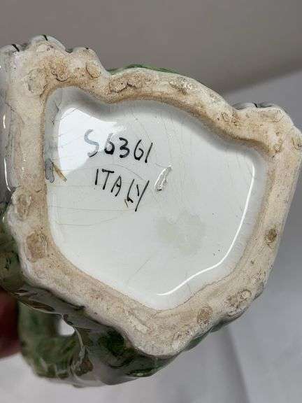 Vintage Mojelco Frog Pitcher & Italian Rabbit Vase – Decorative Pottery Pair