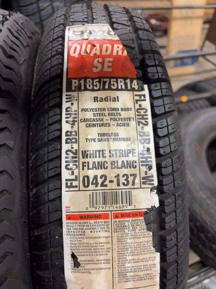 (3) miscellaneous tires like new - (2) 185/75/14 and 185/75/14