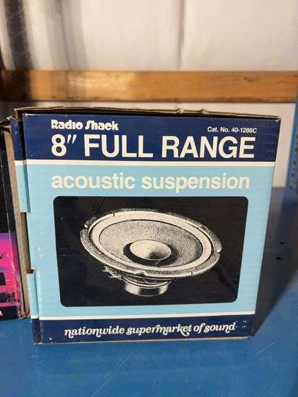 Black Thunder In-Dash Car stereo cassette tape player and 8” Full range acoustic suspension speaker