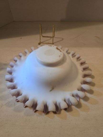 MT. WASHINGTON RUFFLED CASED PINK BRIDES BASKET GLASS BOWL