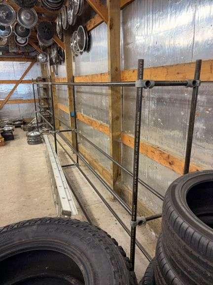 Metal tire rack - 22' x 14.5" x 72"