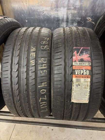 (2) tires like new - 245/40/17