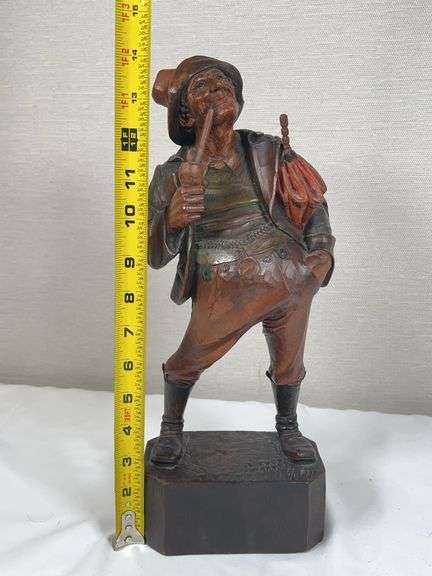 Black Forest Carved Wood Figural Gentleman