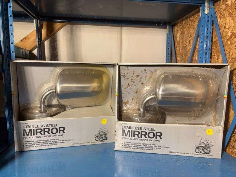 (2) Stainless steel mirrors unopened in boxes