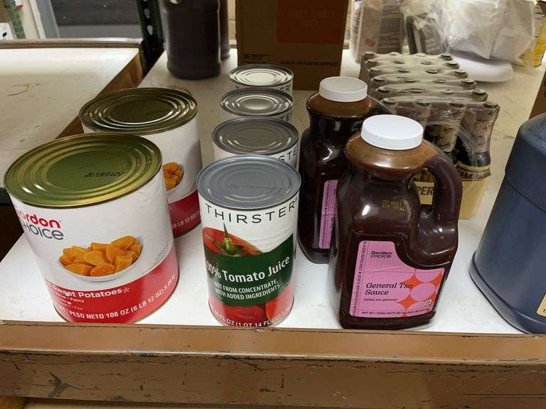 Unopened Food Shelf of unopened food items - Kaufman Realty & Auctions