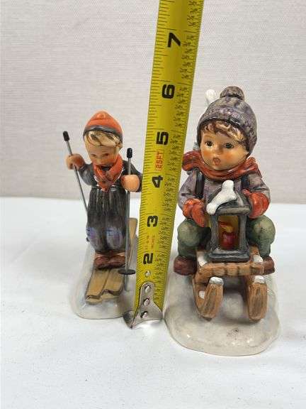 GOEBEL HUMMEL SLED AND SKIER FIGURINES