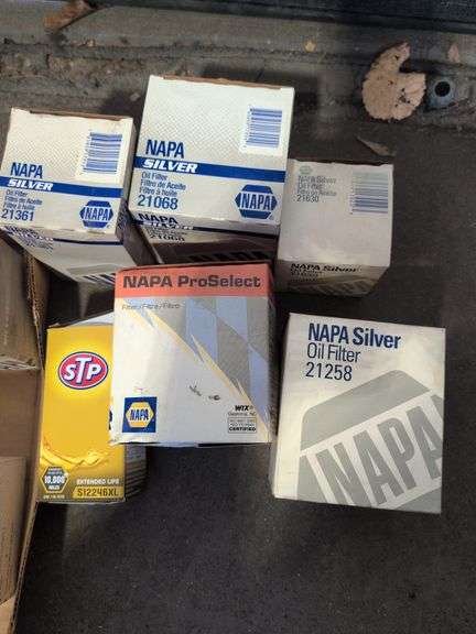 Flat of NAPA silver oil filters - see photos
