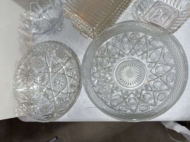 WEXFORD AND OTHER PRESSED GLASS SERVING PIECES