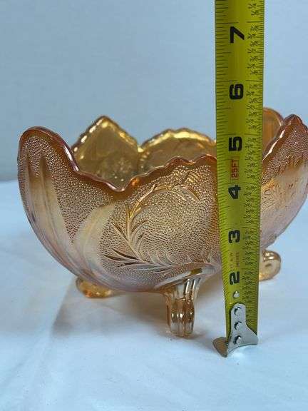 Fenton Orange Tree Marigold Carnival Glass Bowl