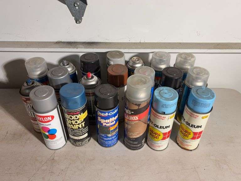 (24) Mostly empty spray cans, Spray enamel, Spatter paint, and more