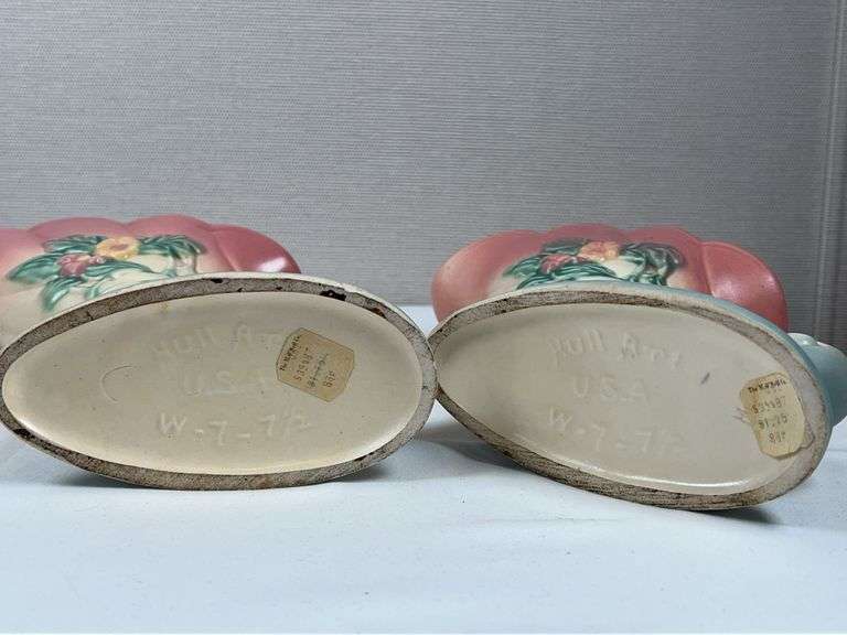 Hull Art Pottery Wildflower cornucopia vases