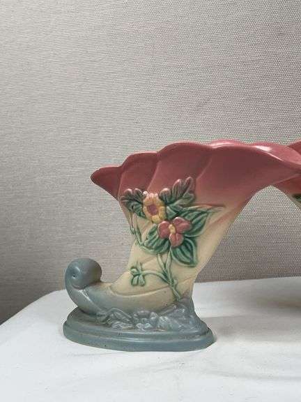 Hull Art Pottery Wildflower cornucopia vases