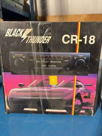 Black Thunder In-Dash Car stereo cassette tape player and 8” Full range acoustic suspension speaker