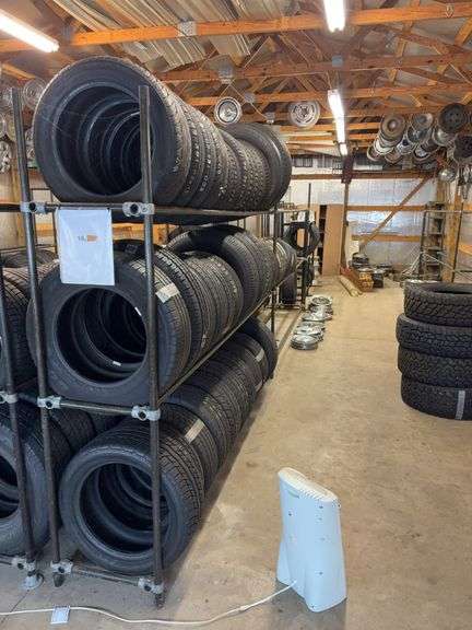 Metal tire rack - 21' x 18" x 84"