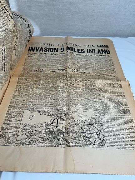 ANTIQUE NEWSPAPER AND ASSORTED BANNERS