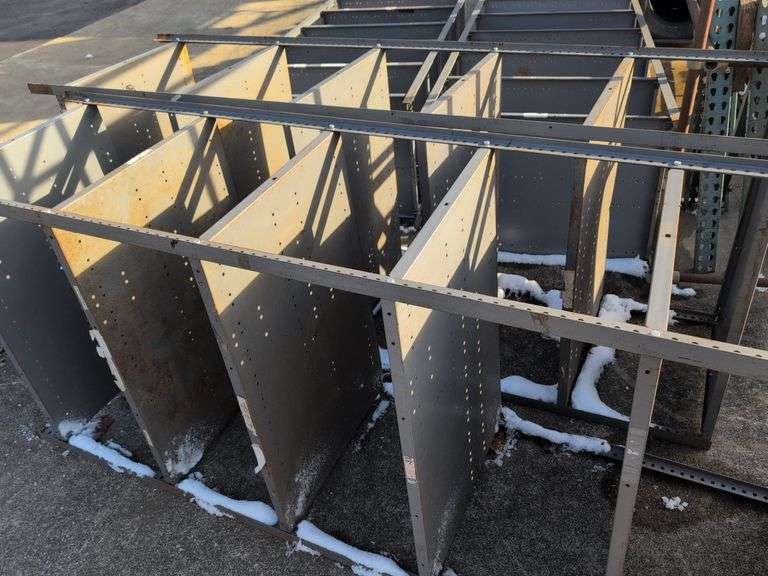 (2) large metal shelving units - 38" x 24" x 87"