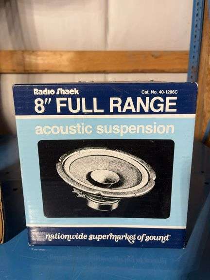 Black Thunder In-Dash Car stereo cassette tape player and 8” Full range acoustic suspension speaker