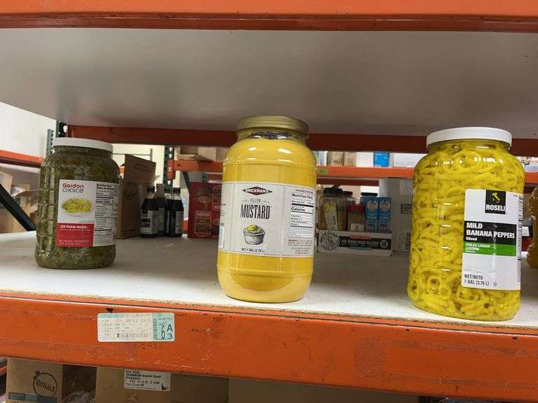 Unopened Food Shelf of misc unopened food items - Kaufman Realty & Auctions