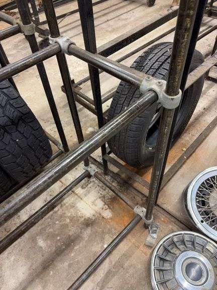 Metal tire rack - 21' x 18" x 84"