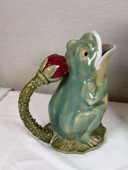 Vintage Mojelco Frog Pitcher & Italian Rabbit Vase – Decorative Pottery Pair