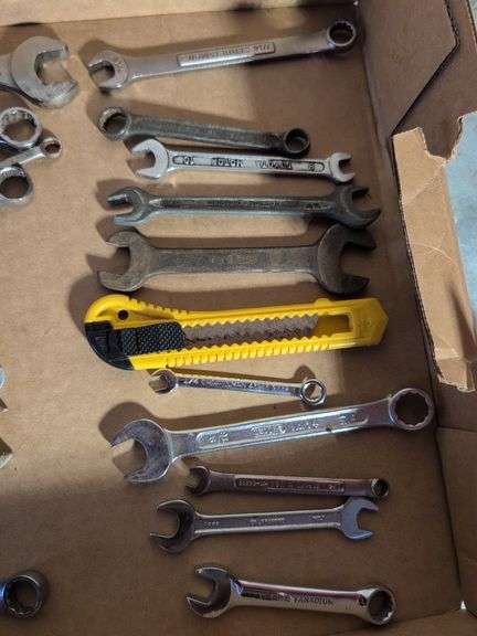 Flat of various wrenches