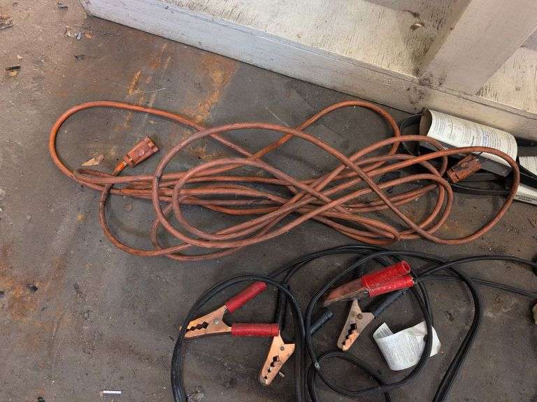 Extension cord, jumper cables, bungee cords, and more