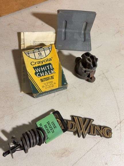 Box of tape, Cap hub, baseball, sign letters and more -see photos