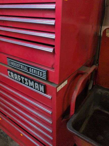 Craftsman 2-piece industrial series tool chest on wheels - contents not included - 3’ x 21” x 67” ta
