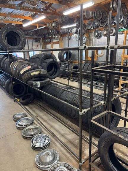 Metal tire rack - 21' x 18" x 84"