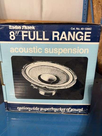 In-Dash Car stereo cassette tape player and 8” Full range acoustic suspension speaker