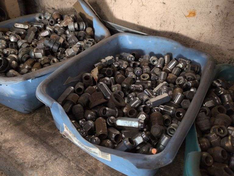 (3) totes of various lug nuts
