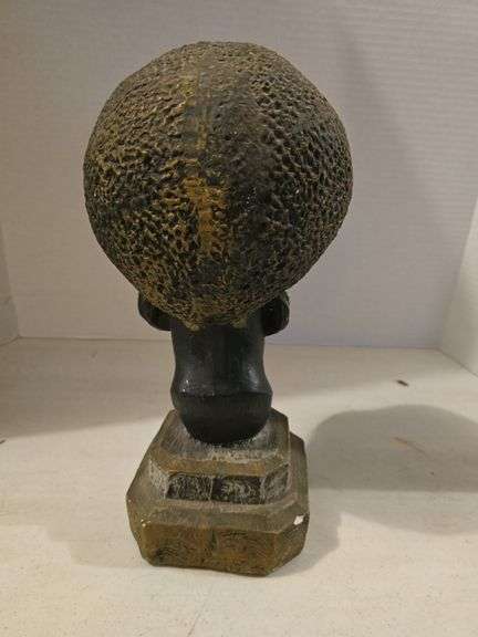 VINTAGE BLACK AFFRO GODDESS CERAMIC SCULPTURE 13" TALL