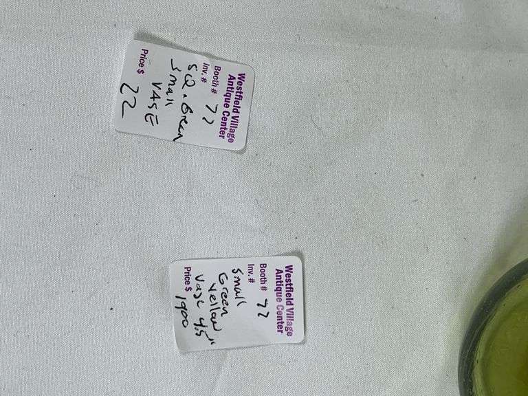 Pair of Hand-Blown Green Art Glass Bottles