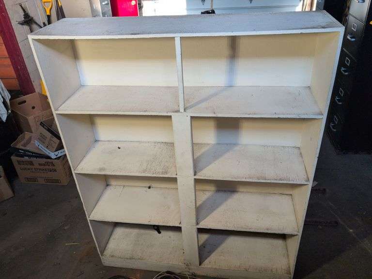 Wooden shelving unit - 4' x 1' x 5' tall