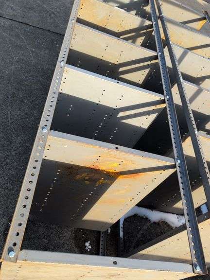 (2) large metal shelving units - 38" x 24" x 87"