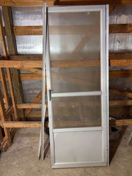 Storm door with metal frame - 80.5" tall and 29.5" wide