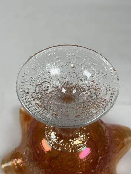 Imperial Peacock & Urn Carnival Glass Compote