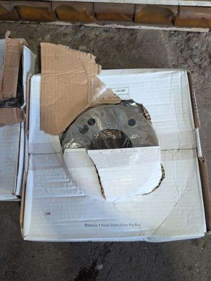 (2) brake rotors, hardware organizer, and splash guards