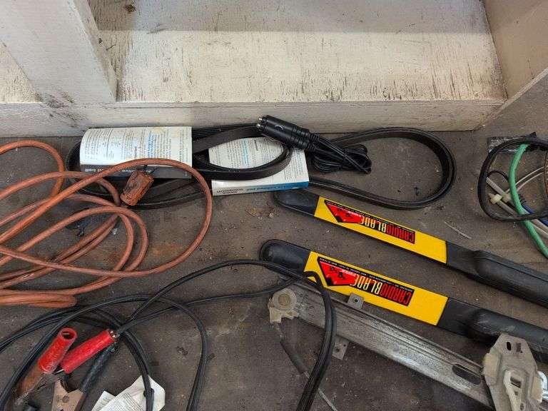 Extension cord, jumper cables, bungee cords, and more